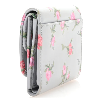 Prada Vitello Rose Metal Tri-Fold Compact Wallet Perla 3 of 8