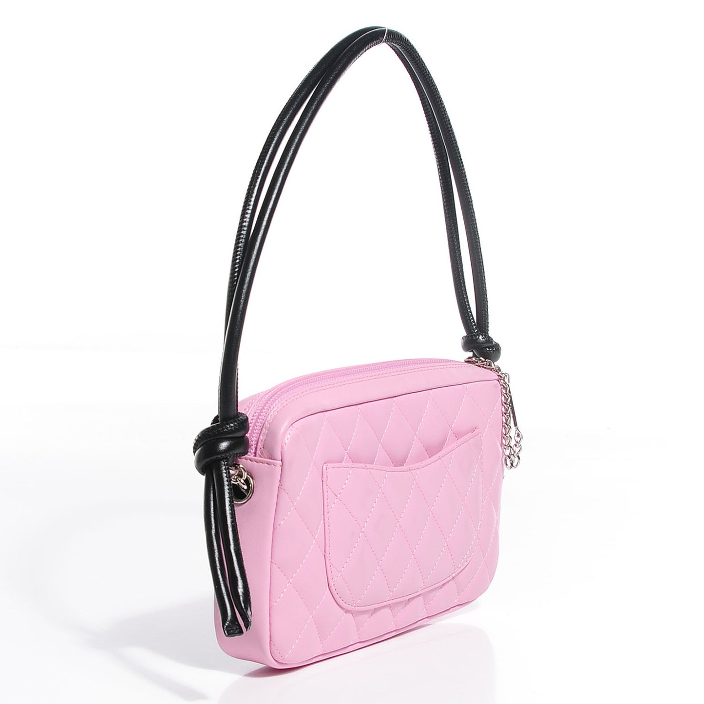 Calfskin Quilted Cambon Pochette Pink Black