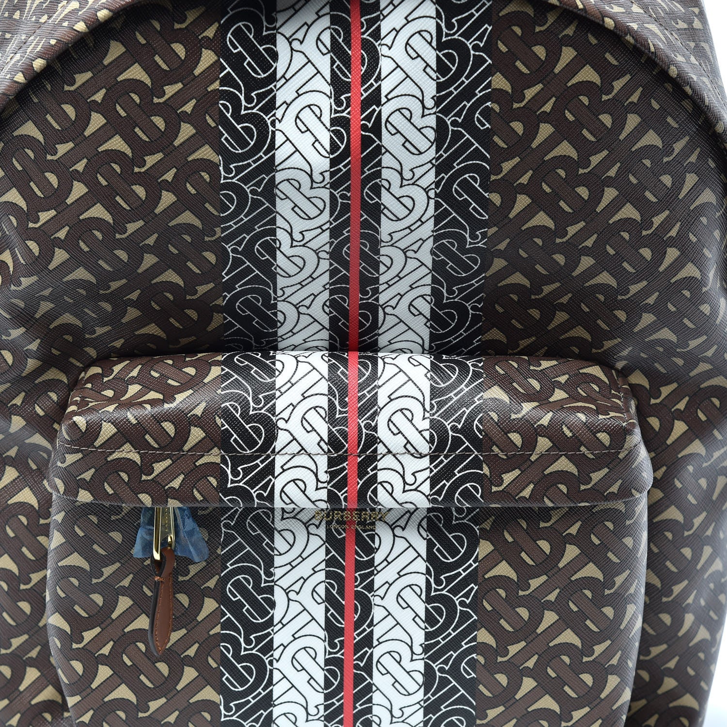Burberry E-Canvas Monogram Stripe Backpack Bridle Brown 7 of 9