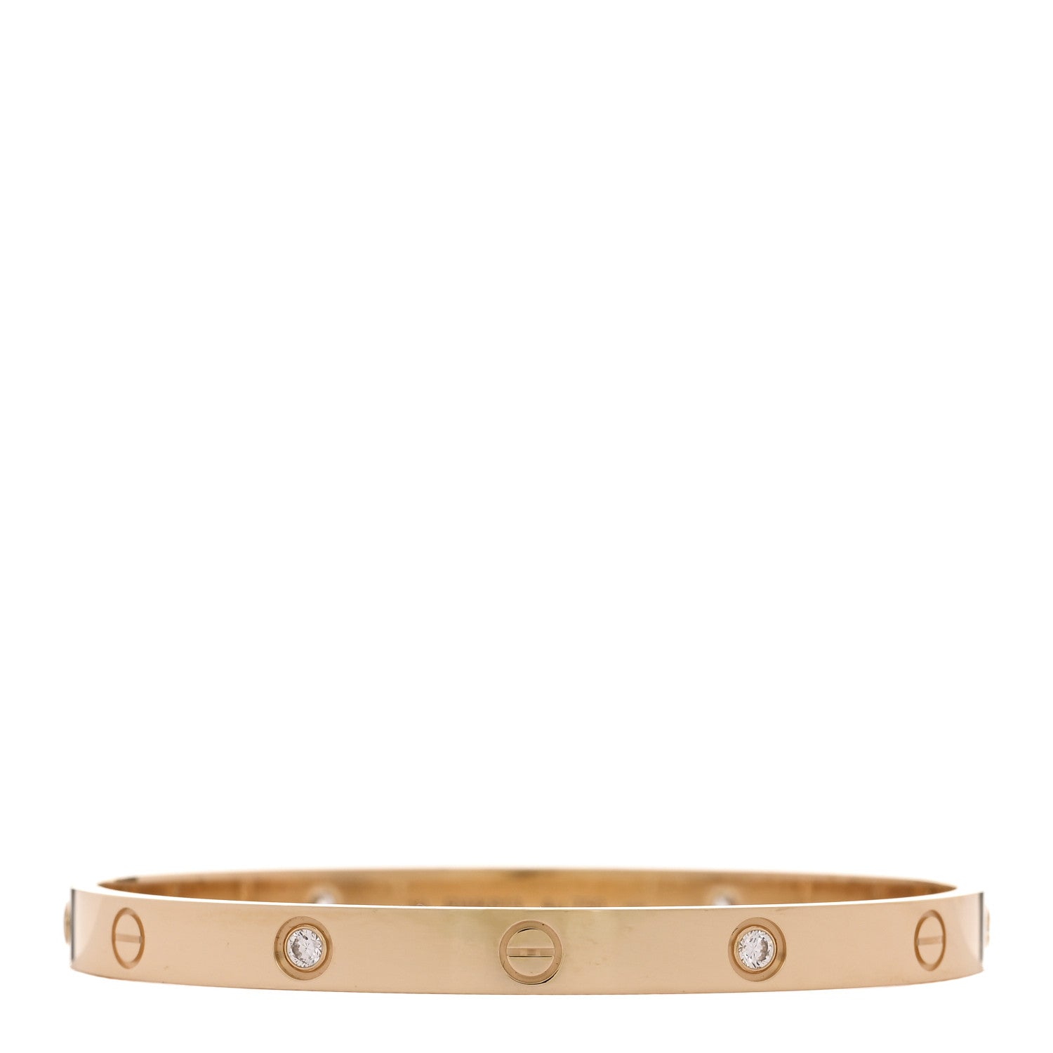 Cartier 18K Yellow Gold 4 Diamond LOVE Bracelet 19 1 of 8