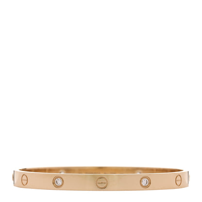 Cartier 18K Yellow Gold 4 Diamond LOVE Bracelet 19 1 of 8