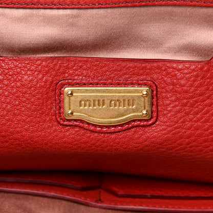 Miu Miu Vitello Daino Tote Red 6 of 19