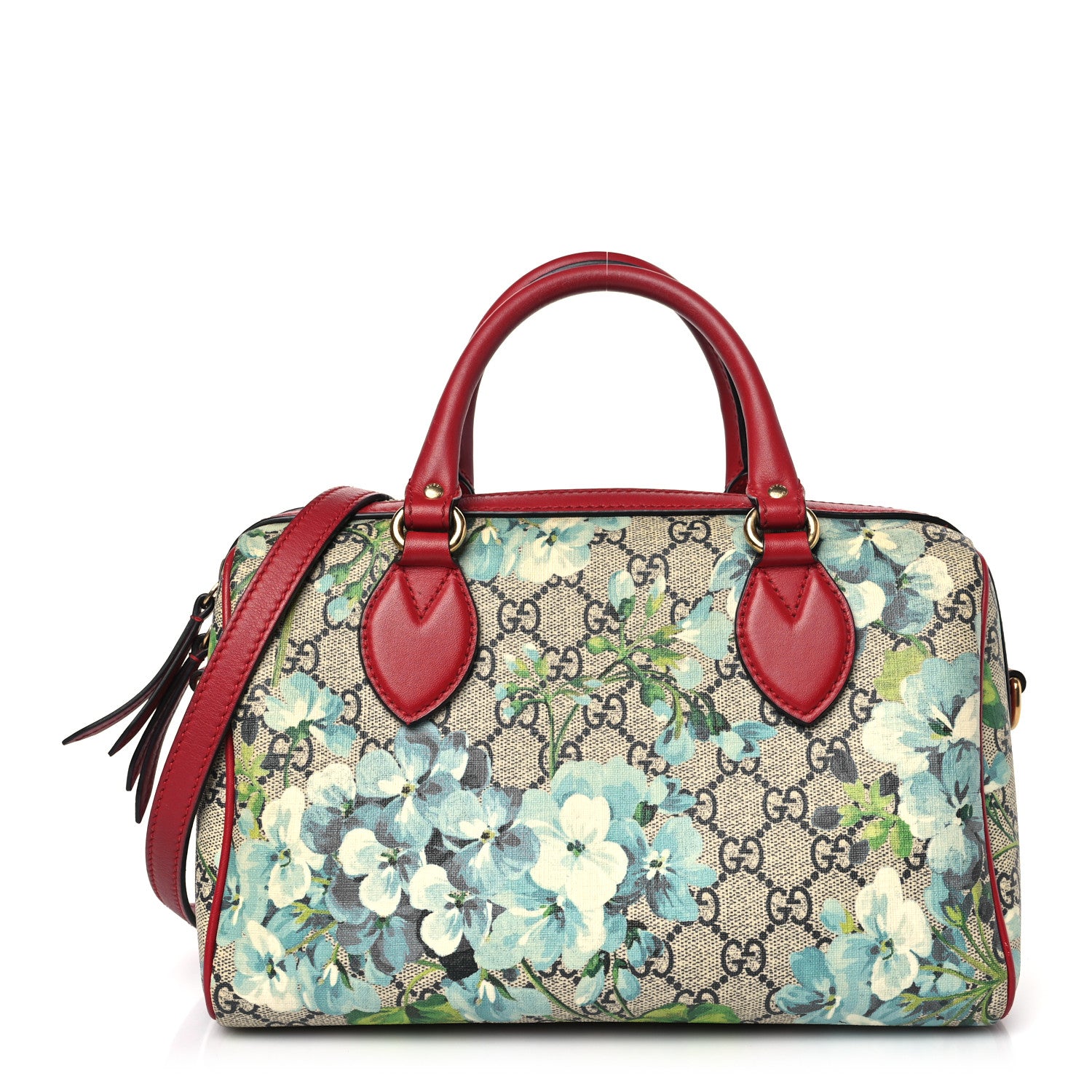 Gucci GG Supreme Monogram Blooms Small Boston Beige Blue Navy Hibiscus Red 1 of 11