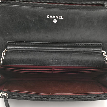 Chanel Lambskin Quilted Wallet On Chain WOC Black 5 of 11