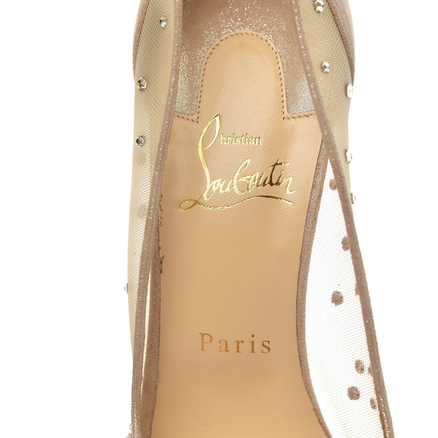 Suede Silk Crystal Strass Follies 100 Pumps 38 Light Silk