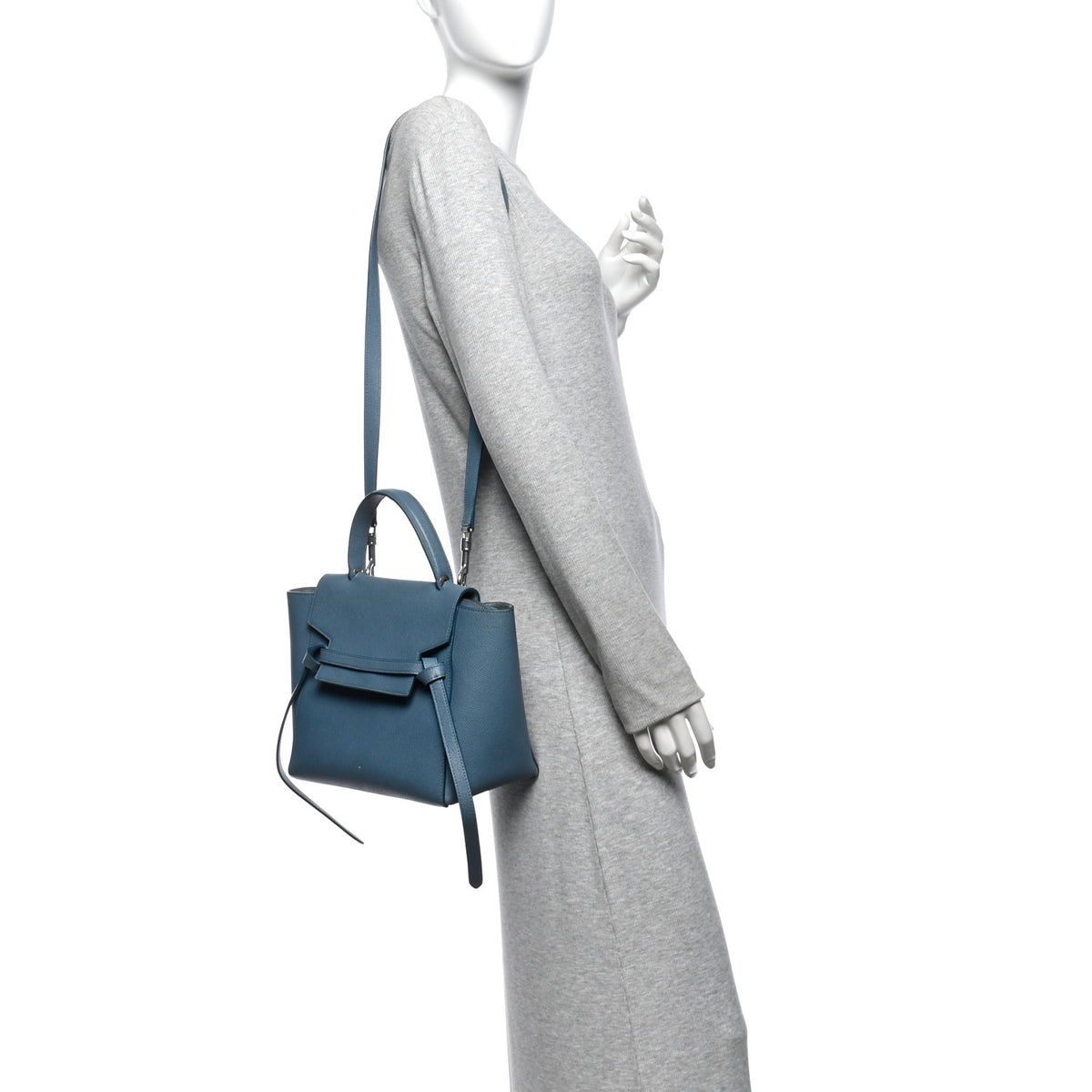 Celine Grained Calfskin Micro Belt Bag Washed Blue 2 of 11