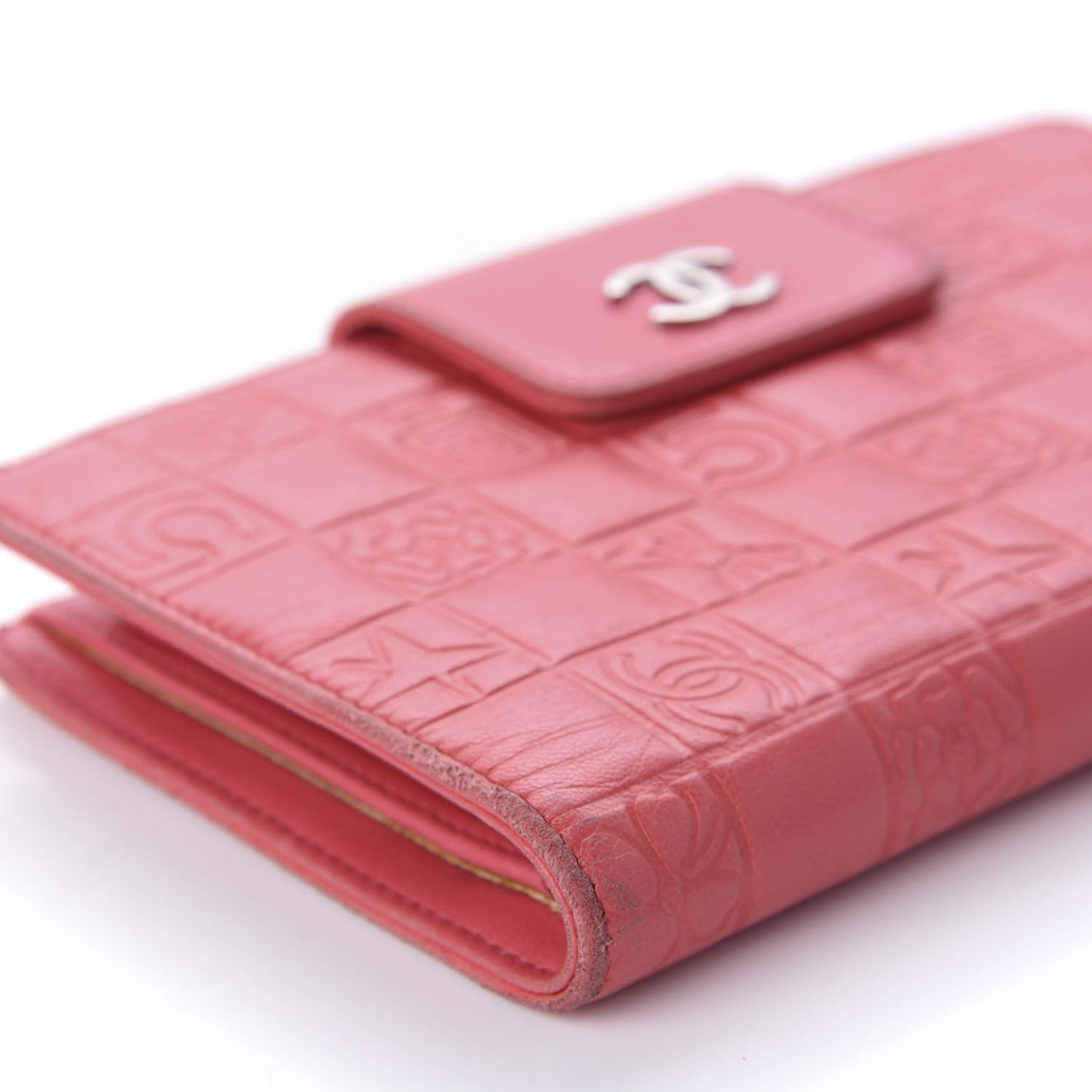 Lambskin Lucky Symbols French Flap Wallet Pink