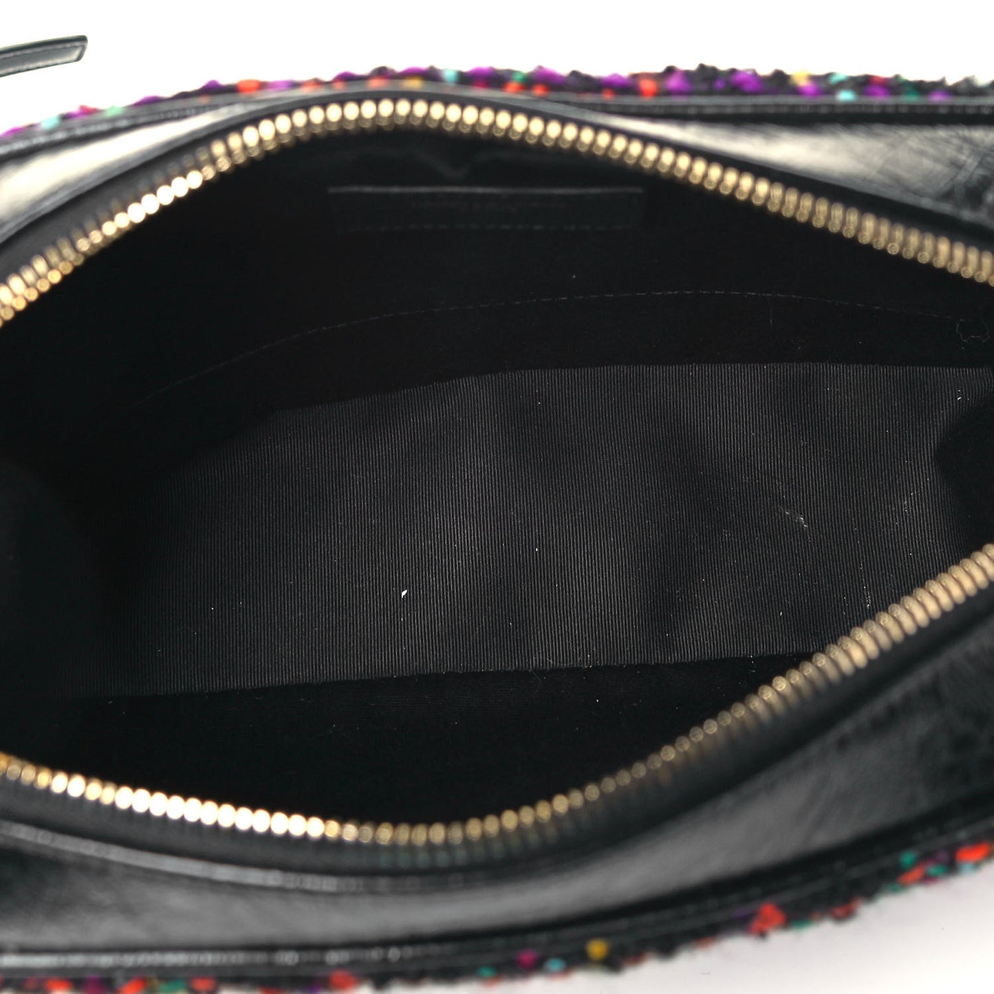 Tweed Calfskin Monogram Lou Camera Bag Black