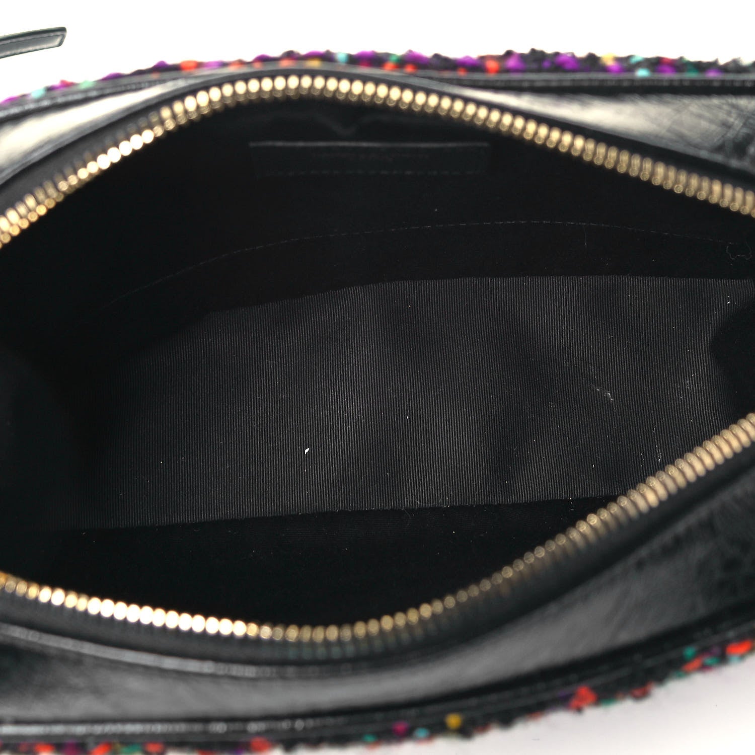 Saint Laurent Tweed Calfskin Monogram Lou Camera Bag Black 5 of 10