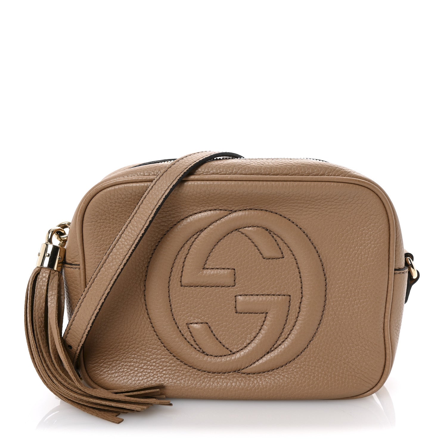 Gucci Pebbled Calfskin Small Soho Disco Bag Camelia 1 of 11