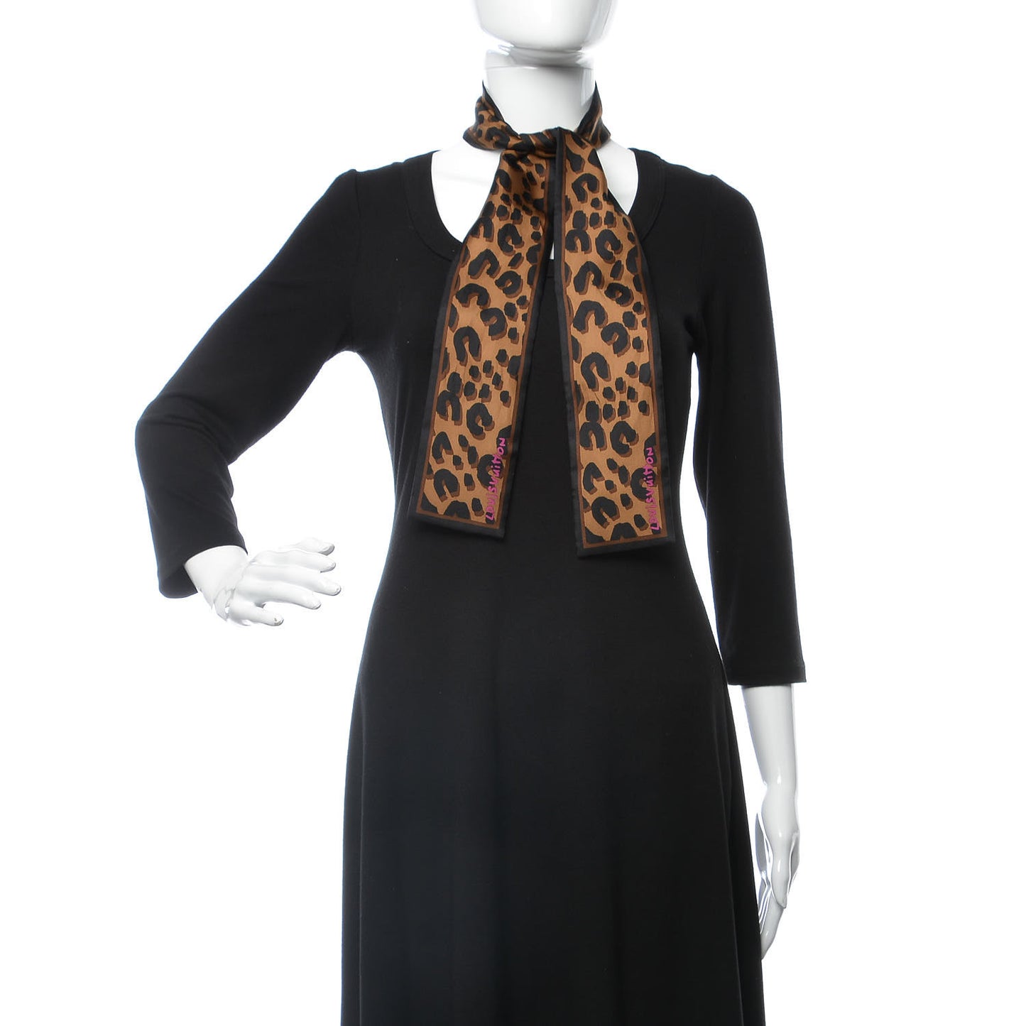 Silk Leopard Bandeau Scarf Marron