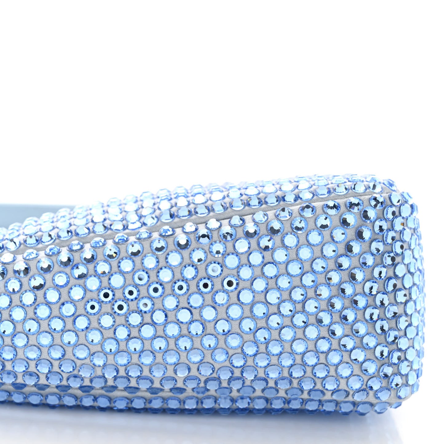 Satin Crystal Triangle Pouch Celeste