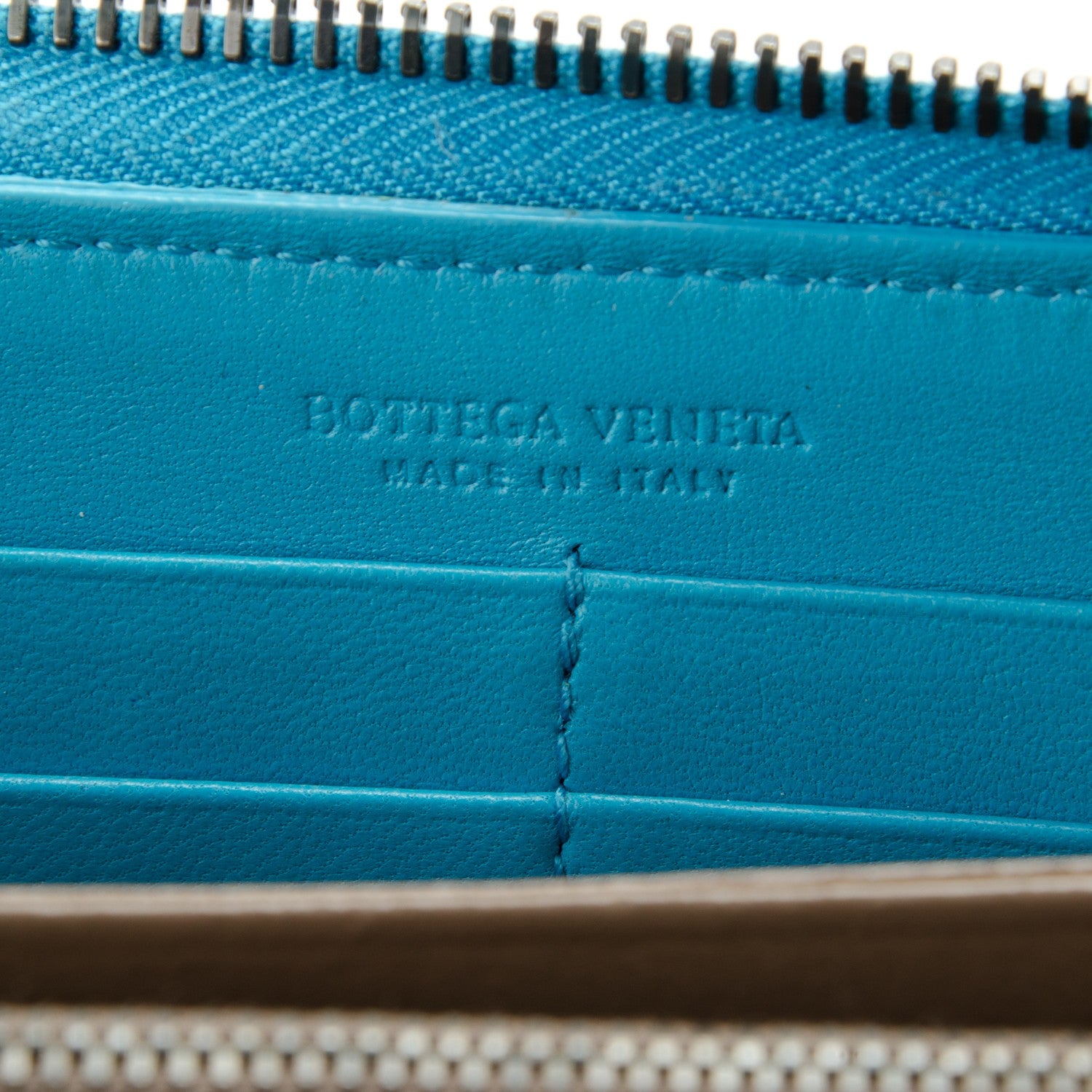 Bottega Veneta Nappa Intrecciato Zip Around Wallet Turquoise 6 of 8