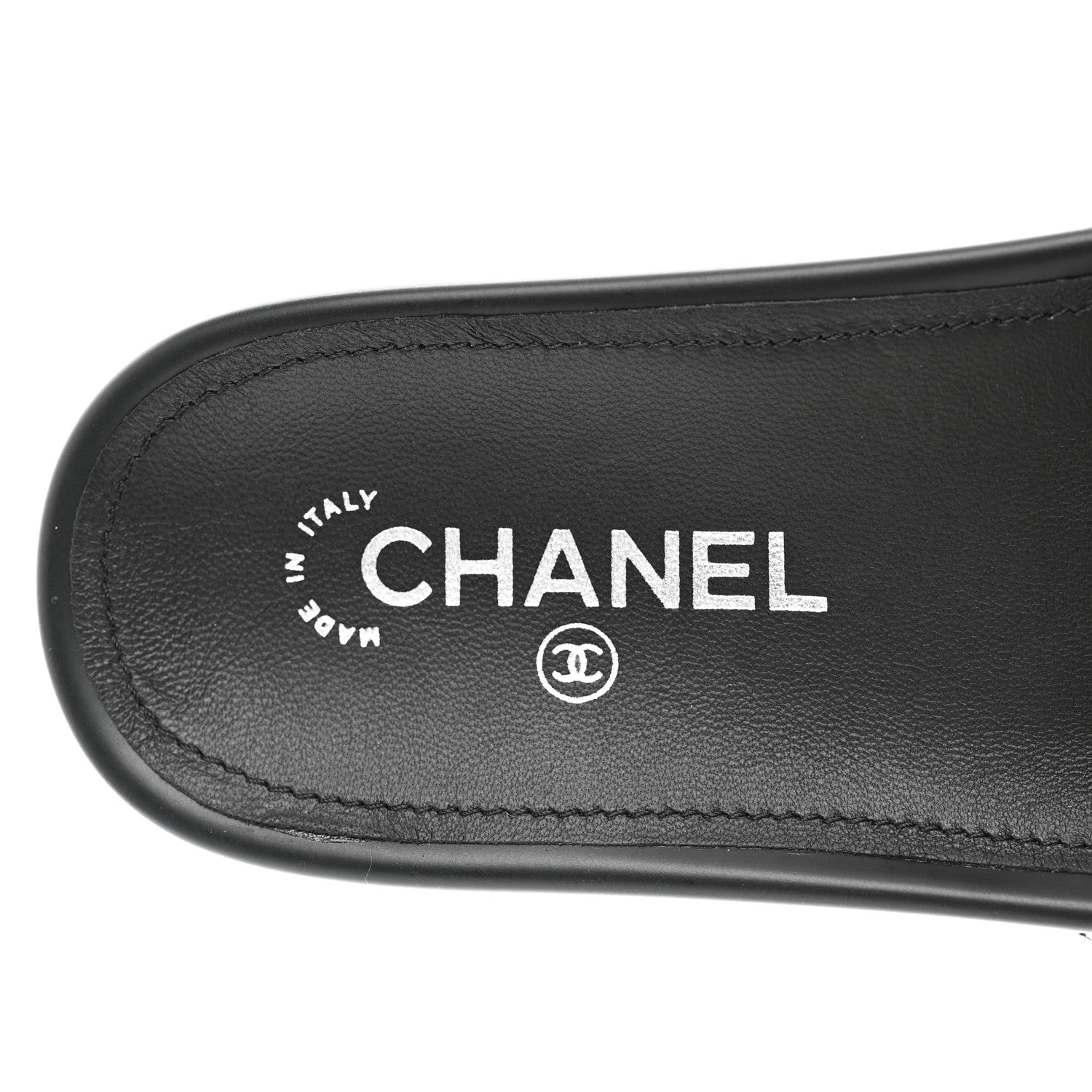 Chanel Tweed Lambskin Chain Flat Sandals 38 Black Multicolor 7 of 9