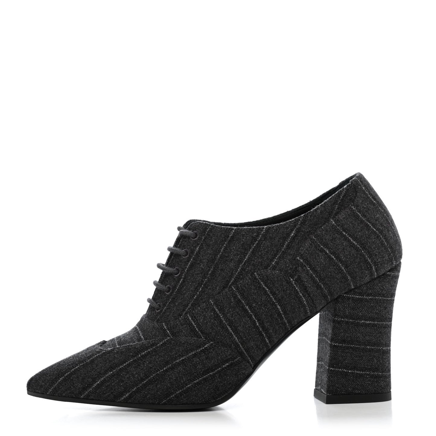 Fabric Lace Up Ankle Booties 37 Grey