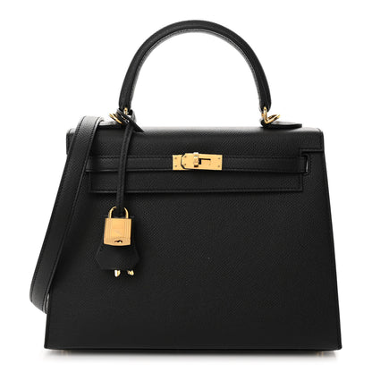 Hermes Epsom Kelly Sellier 25 Black 1 of 11
