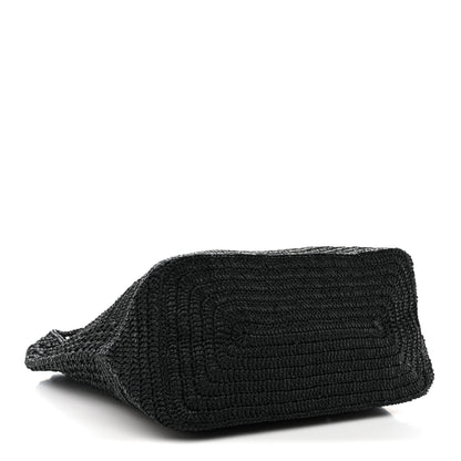 Saint Laurent Raffia Monogram Le 5 A 7 Medium Tote Black 4 of 11