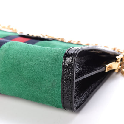 Gucci Suede Patent Web Small Ophidia Chain Shoulder Bag New Shamarock Black 10 of 11