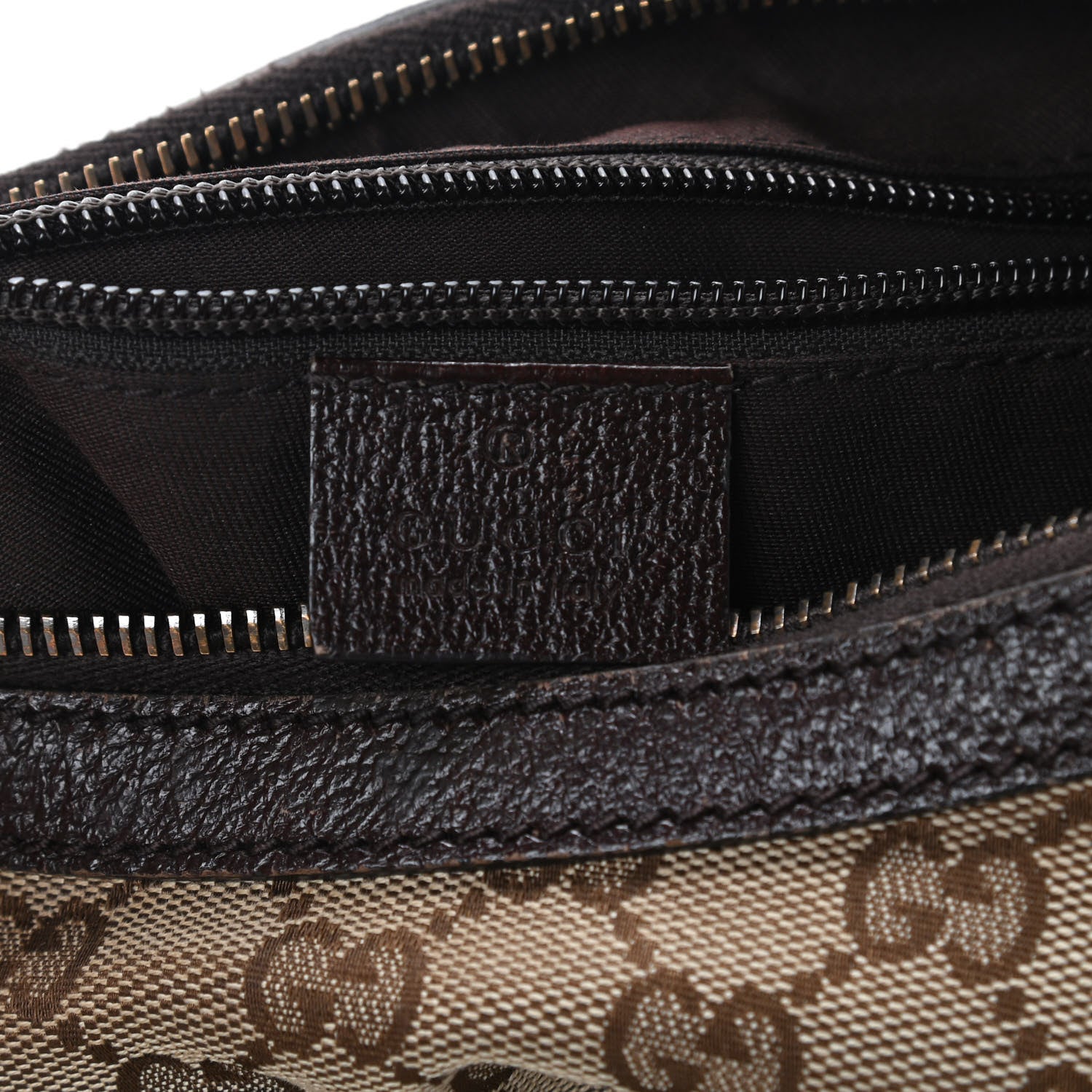 Gucci Monogram Medium Half Moon Hobo Dark Brown 6 of 9