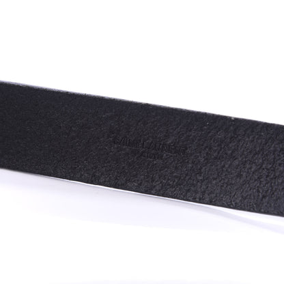 Saint Laurent Calfskin Embossed Monogram Celtique Belt 90 36 Black 5 of 6