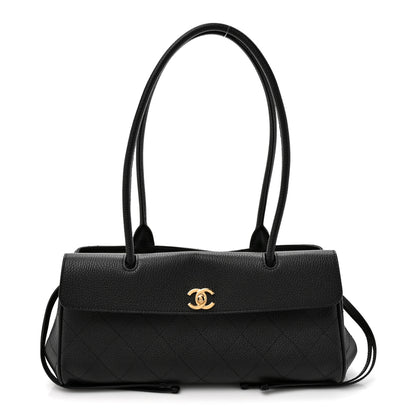 Chanel Grained Calfskin Stitched Urban Essentials Small Shopping Bag Black 1 of 10