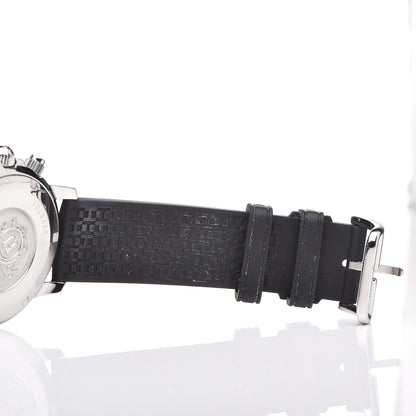 Hermes Stainless Steel Rubber 36mm Clipper Chronograph Quartz Watch Noir 6 of 7