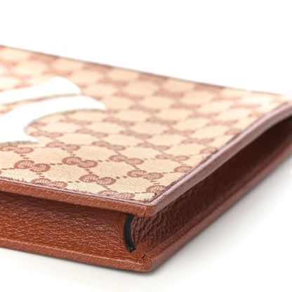 Gucci X MLB GG Monogram NY Yankees Zip Wristlet Pouch Beige Ruggine Ivory 10 of 11