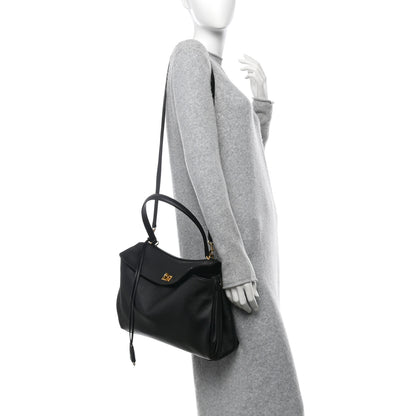 Balenciaga Natural Smooth Calfskin Medium Rodeo Top Handle Handbag Black 2 of 10