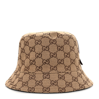 Gucci Canvas Monogram Reversible Bucket Hat L Black Beige 11 of 15