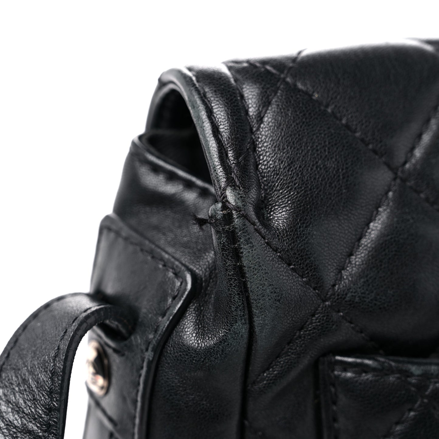 Lambskin Quilted Messenger Bag Black