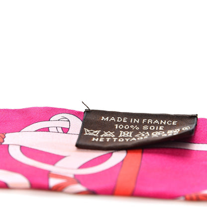Hermes Silk Panoplie Equestre Twilly Fuchsia Rose Rouge 4 of 4