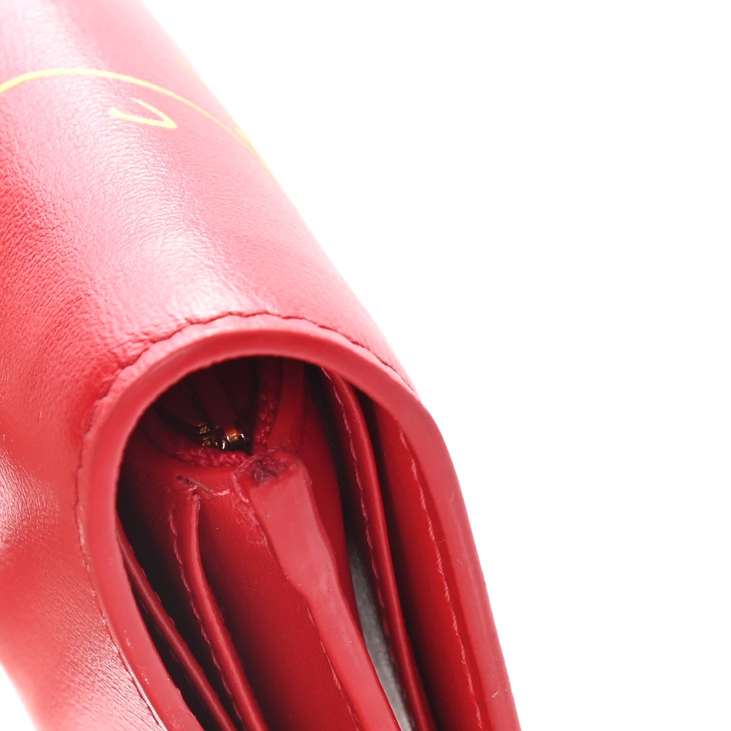 Christian Louboutin Calfskin Script Mini Loubigaga Wallet Red 15 of 15