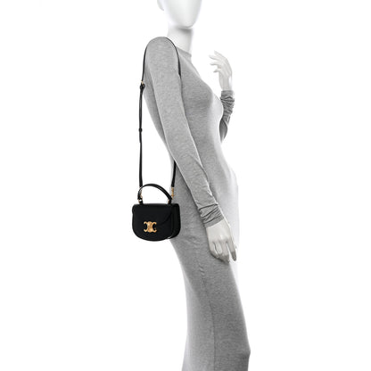 Celine Shiny Calfskin Triomphe Mini Besace Clea Black 3 of 11