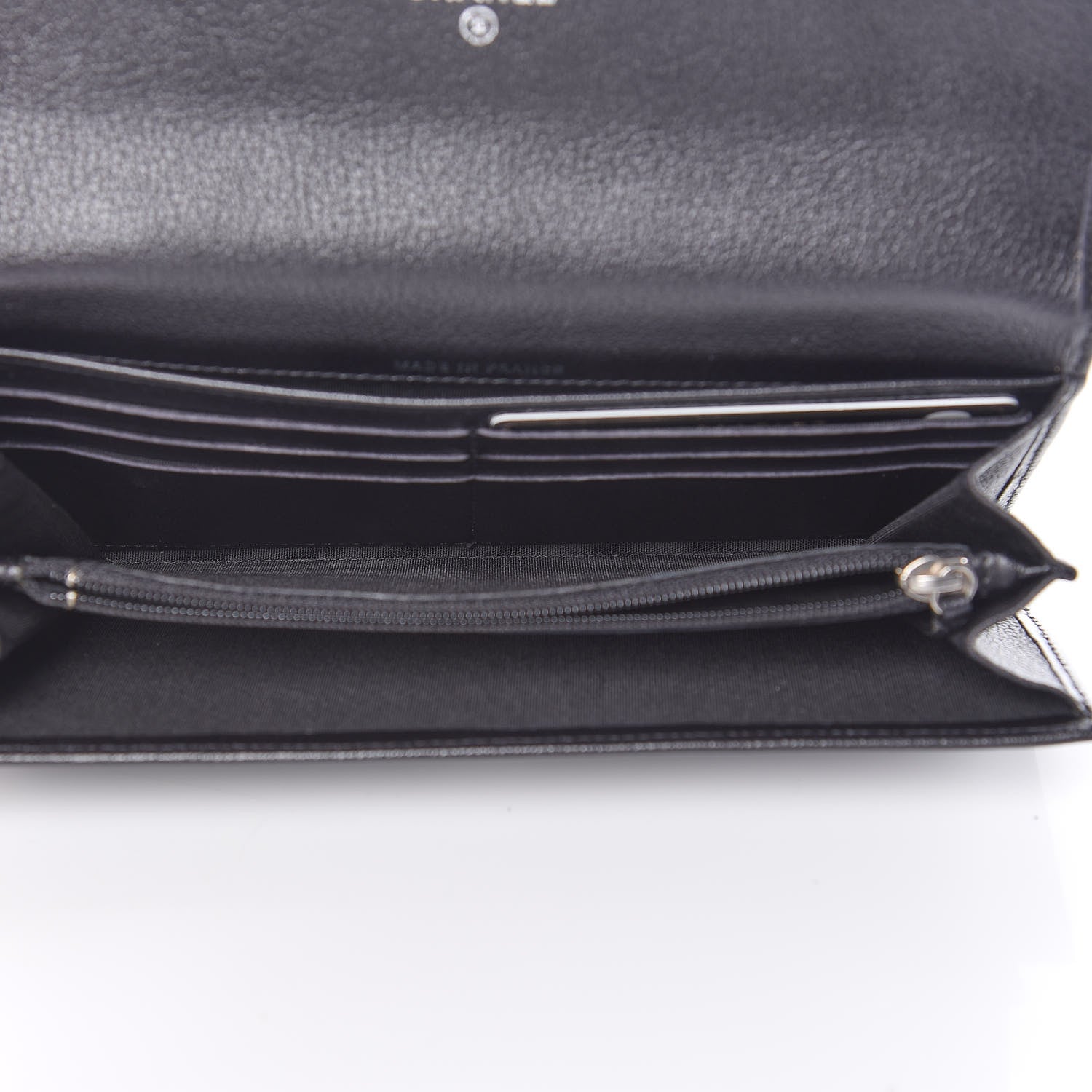 Chanel Goatskin Camellia Embossed Flap Wallet Black 5 of 11