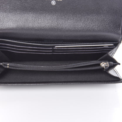 Chanel Goatskin Camellia Embossed Flap Wallet Black 5 of 11