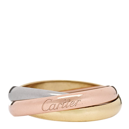 Cartier 18K Pink Yellow White Gold Small Trinity Ring 53 6.25 1 of 5