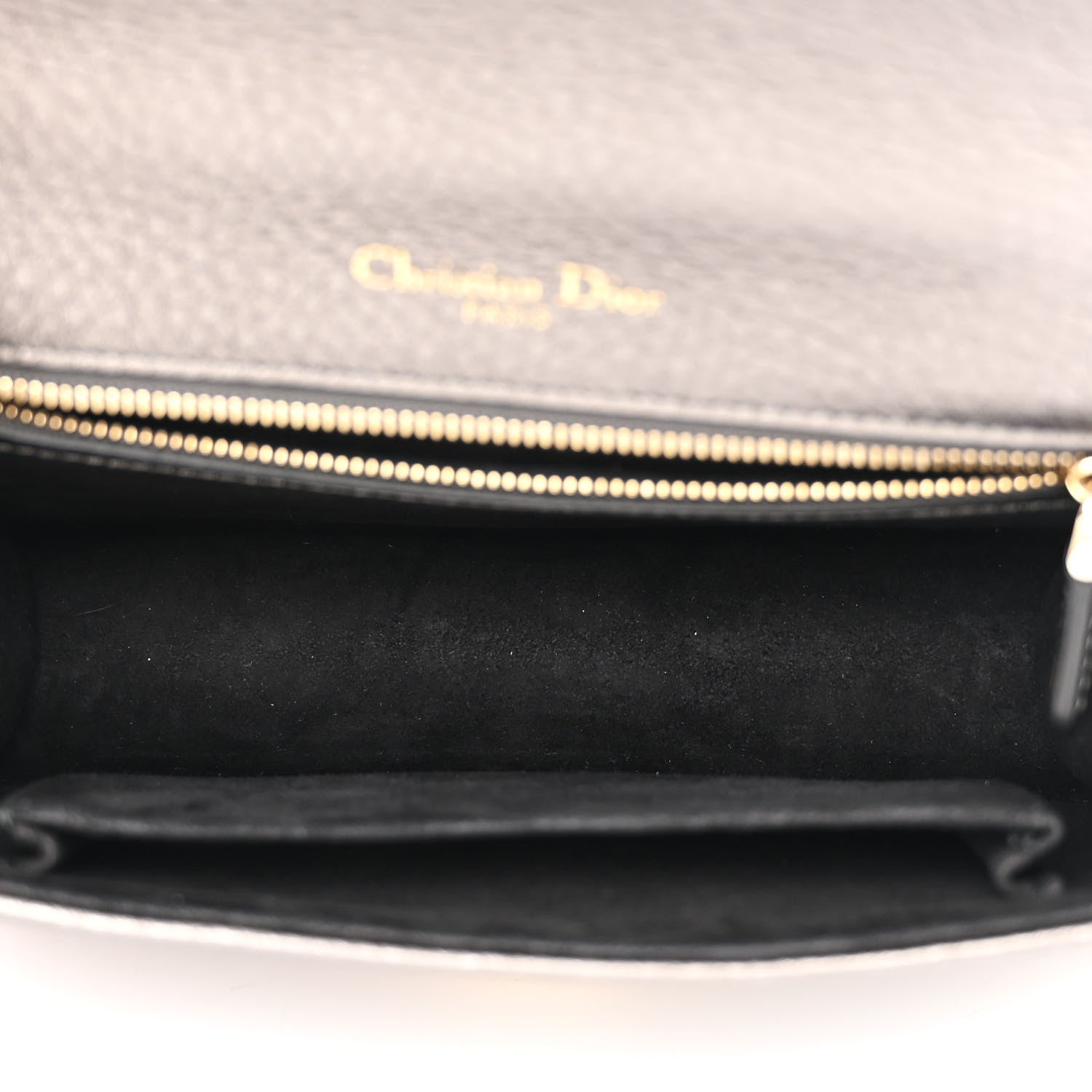 Christian Dior Metallic Grained Calfskin Small Diorama Flap Bag Gunmetal Grey 5 of 12