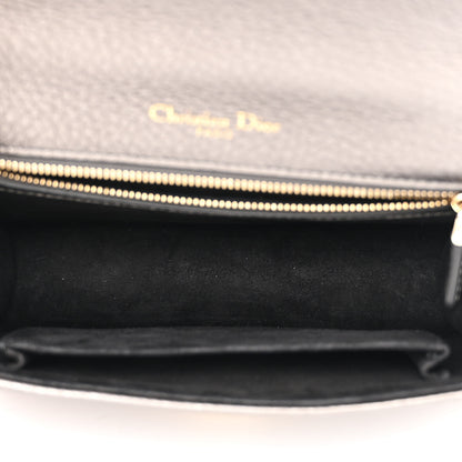 Christian Dior Metallic Grained Calfskin Small Diorama Flap Bag Gunmetal Grey 5 of 12
