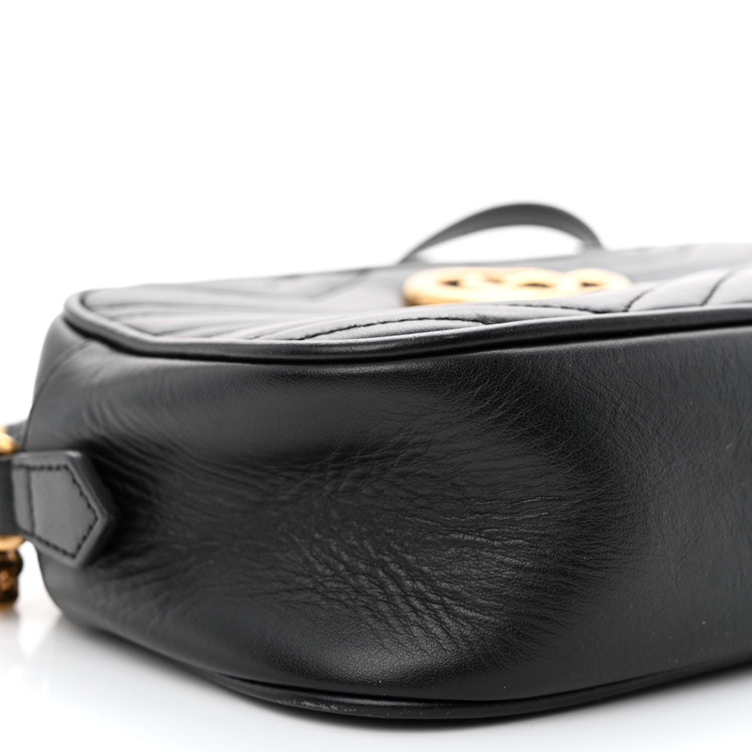 Gucci Calfskin Matelasse Small GG Marmont Chain Shoulder Bag Black 11 of 14