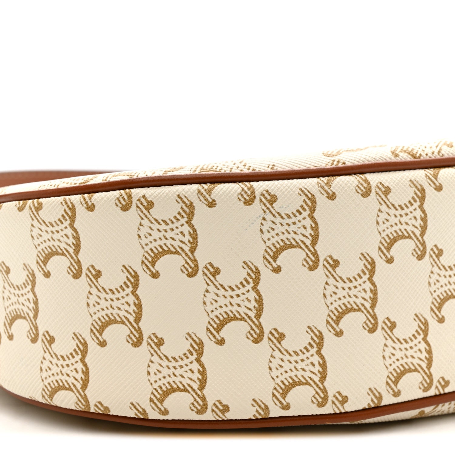 Celine Canvas Calfskin Ava Triomphe Shoulder Bag White 10 of 11