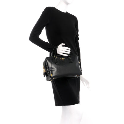 Prada Saffiano Vernice Bauletto Black 3 of 10