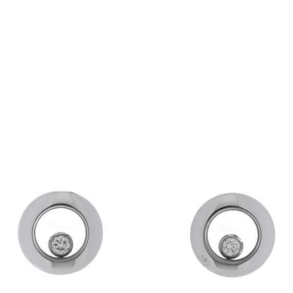 Chopard 18K White Gold Diamond Happy Diamond Earrings 1 of 4