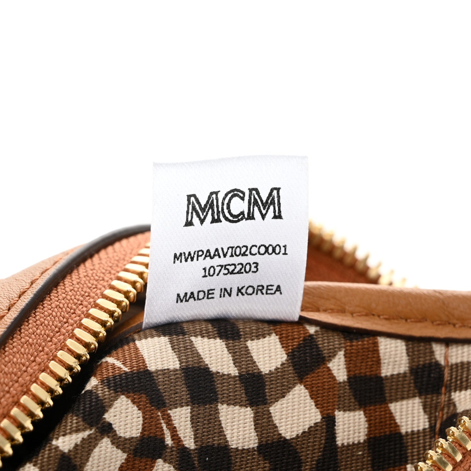 MCM Visetos Liz Shopper Tote Pouch Cognac 6 of 9