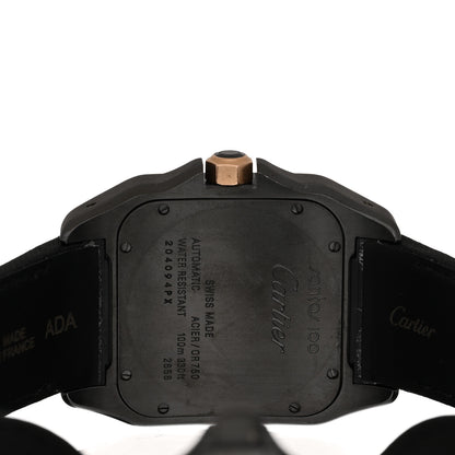 Cartier DLC Stainless Steel 18K Pink Gold Fabric 38mm Santos Automatic Watch Black 4 of 4