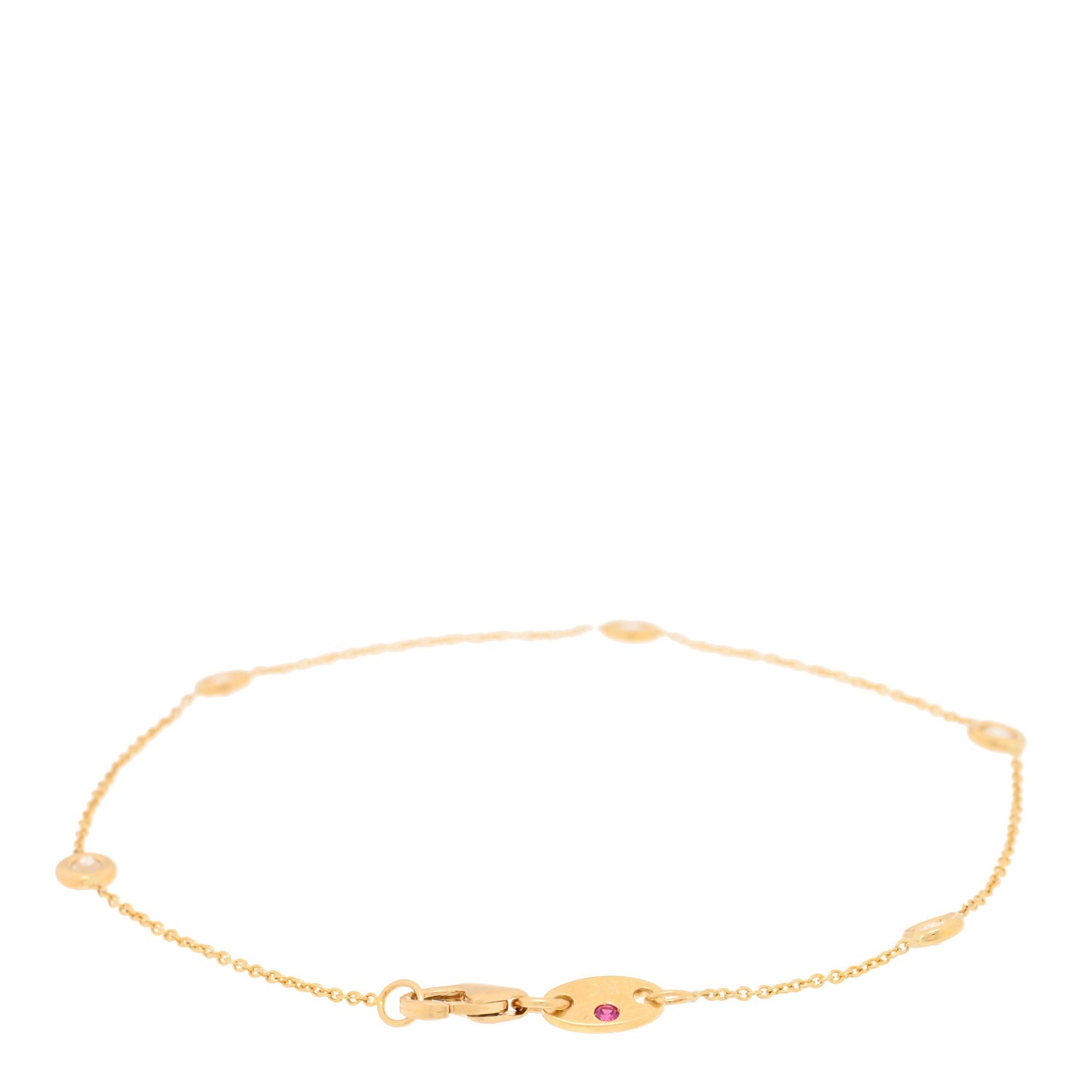 ROBERTO COIN 18K Yellow Gold Diamond By the Inch Five Station Bracelet