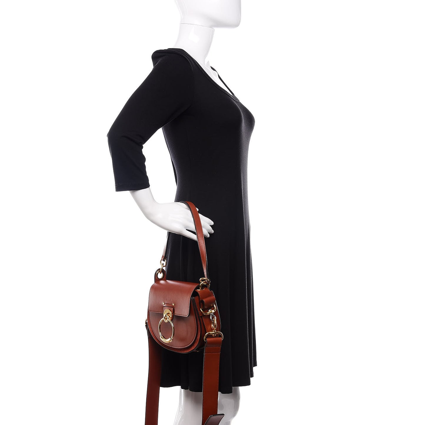 Calfskin Small Tess Bag Sepia Brown