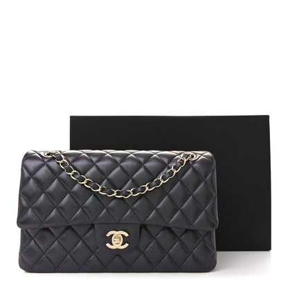Chanel Iridescent Lambskin Quilted Medium Double Flap Black 11 of 11