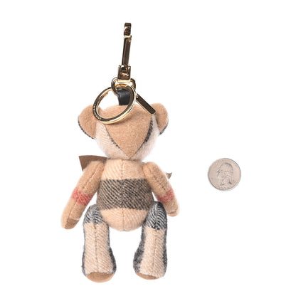Burberry Cashmere House Check Thomas Bear Bag Charm Camel Gold 2 of 3