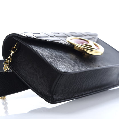 Fendi Vitello Cruise F is Fendi Bi-Color FF 1974 Embossed Envelope Belt Bag Maya Black 7 of 9