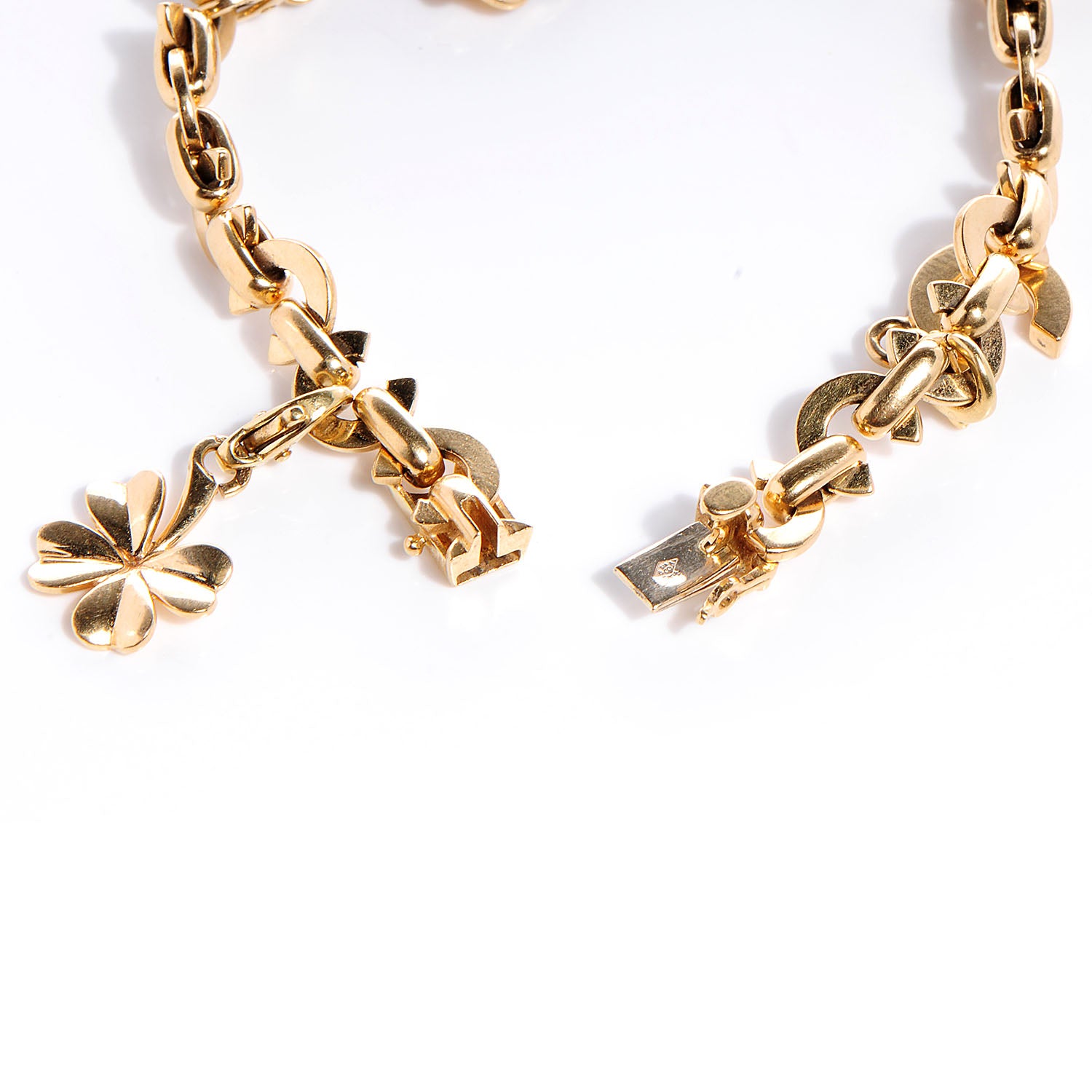 Chanel 18k Yellow Gold Diamond Interlocking Charm Bracelet 3 of 6